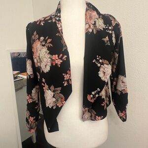 Floral Black Women's Jacket